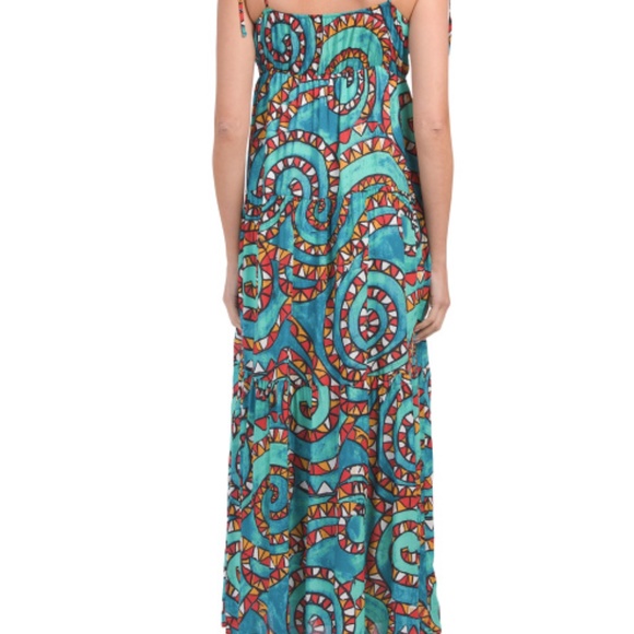MAGARI Made In Italy Swirl Print Slip Maxi Dress Size M - Picture 13 of 13